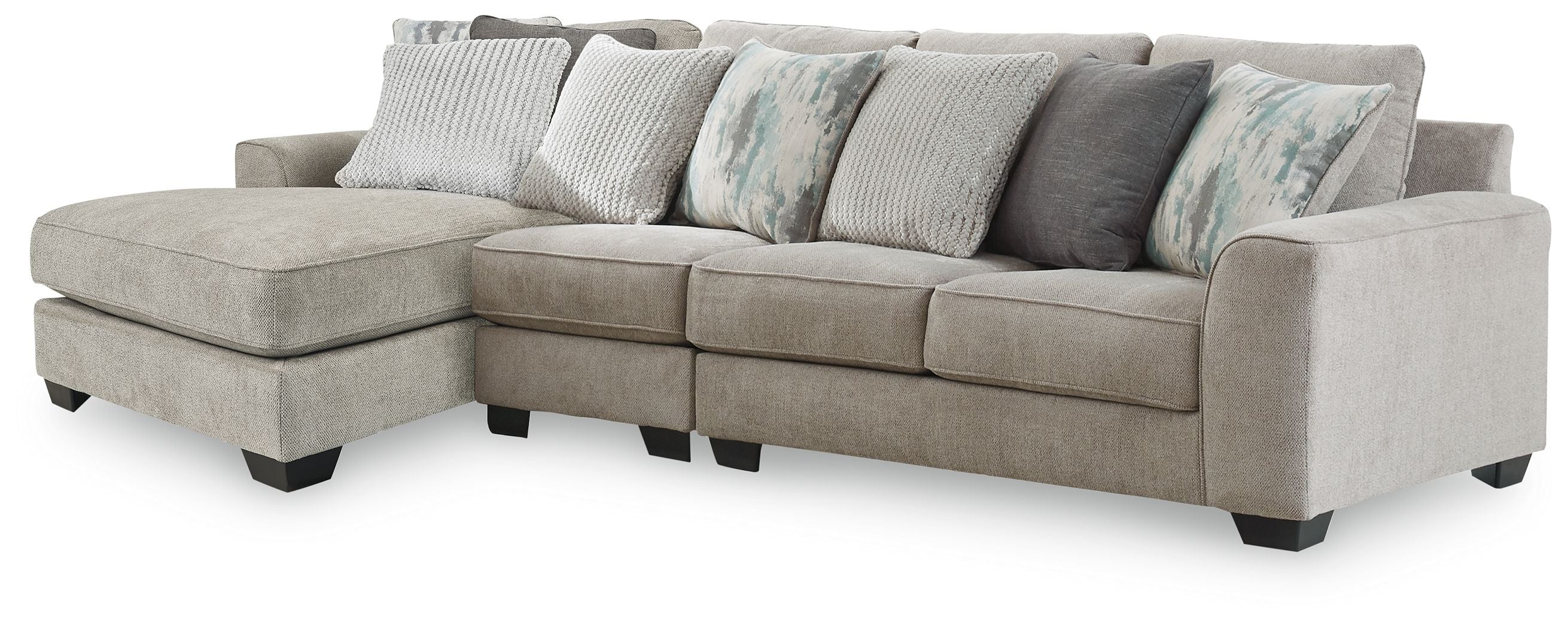 Benchcraft® - Ardsley - Pewter - 3-Piece Sectional With Laf Corner Chaise - 5th Avenue Furniture