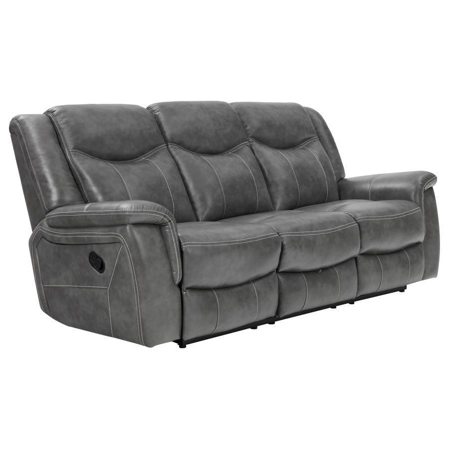 CoasterEveryday - Conrad - Upholstered Motion Sofa - Cool Gray - 5th Avenue Furniture