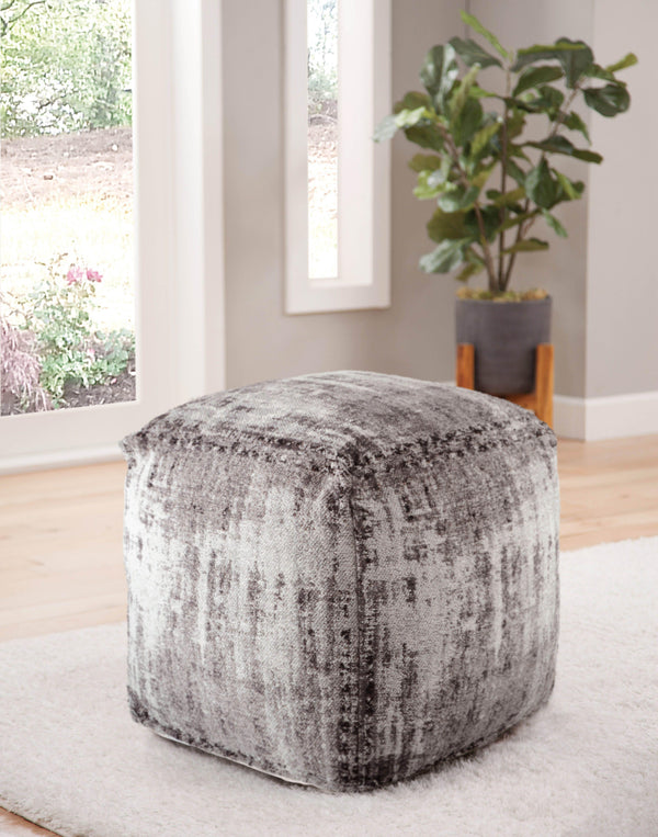 Steve Silver Furniture - Hazel - Square Pouf - Dark Gray - 5th Avenue Furniture