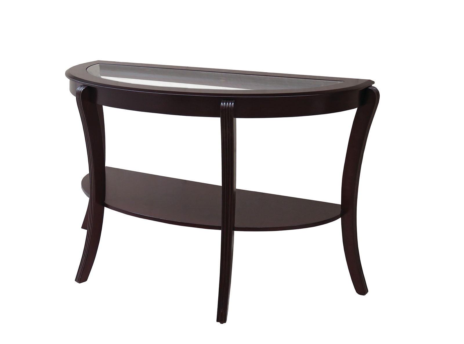 Furniture of America - Finley - Semi - Oval Coffee Table - Espresso - 5th Avenue Furniture