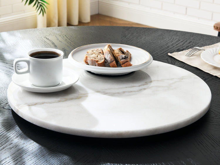 Steve Silver Furniture - Arken - White Marble Lazy Susan - White - 5th Avenue Furniture