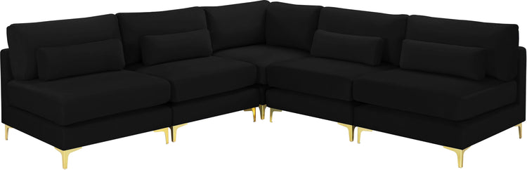 Meridian Furniture - Julia - Modular Sectional - Black - Fabric - 5th Avenue Furniture