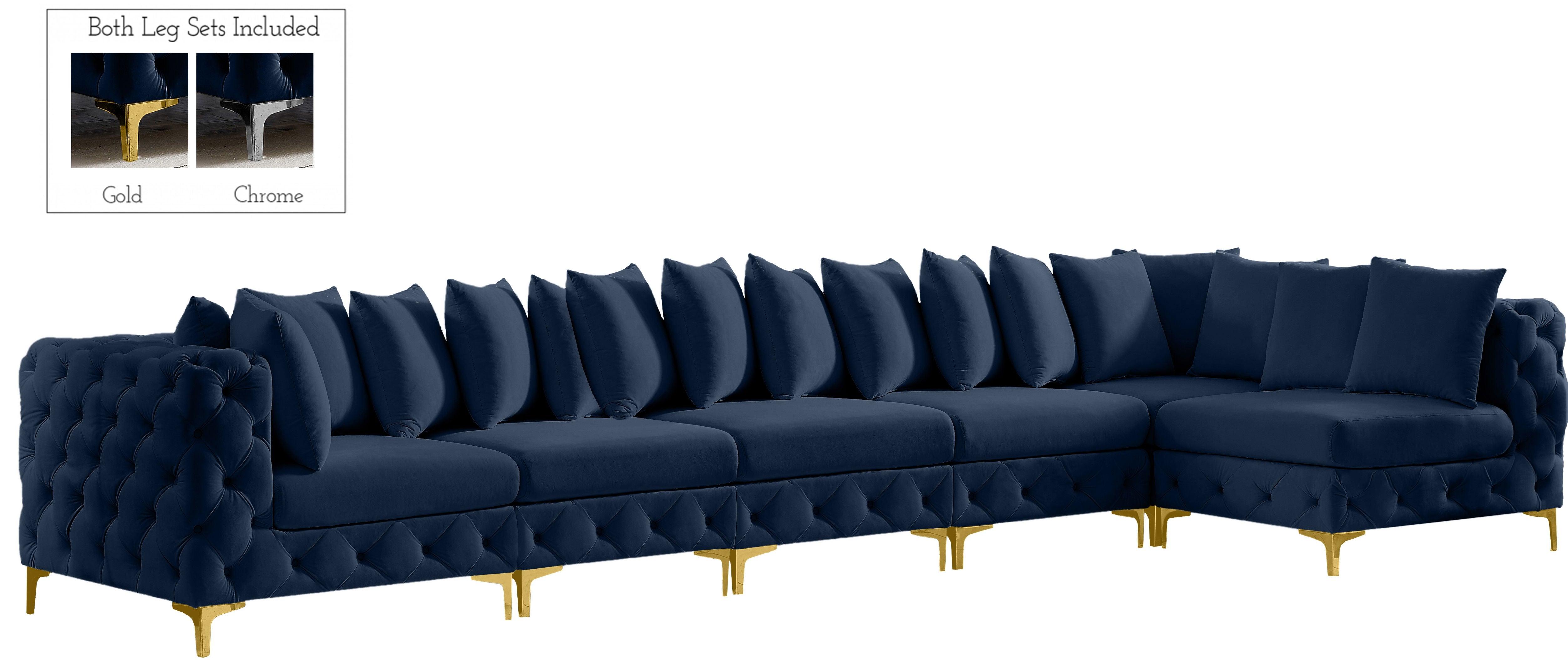 Meridian Furniture - Tremblay - Modular Sectional 6 Piece - Navy - 5th Avenue Furniture