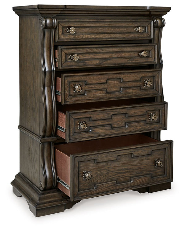 Maylee - Dark Brown - Five Drawer Chest - 5th Avenue Furniture