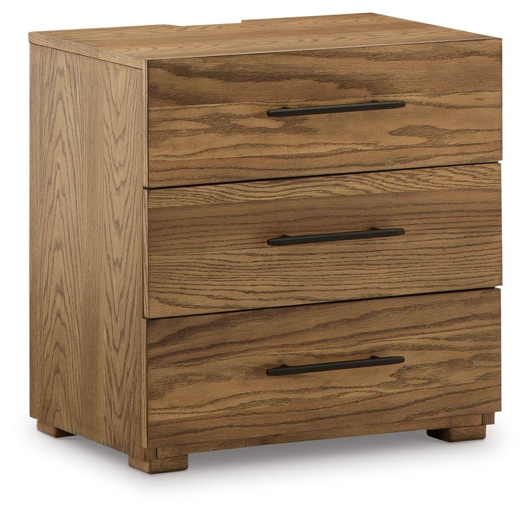 Signature Design by Ashley® - Dakmore - Brown - Three Drawer Night Stand - 5th Avenue Furniture