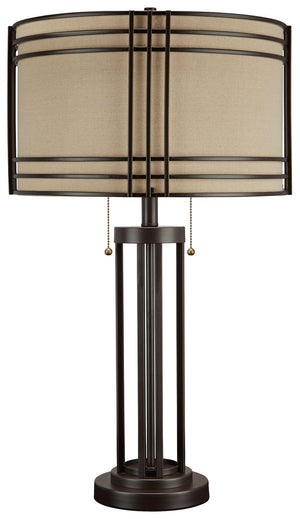 Ashley Furniture - Hanswell - Dark Brown - Metal Table Lamp - 5th Avenue Furniture