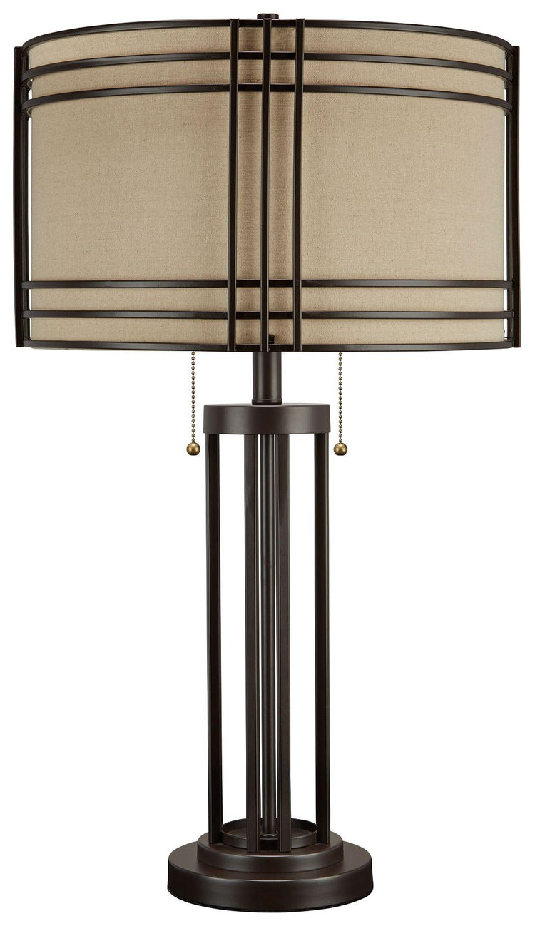 Ashley Furniture - Hanswell - Dark Brown - Metal Table Lamp - 5th Avenue Furniture