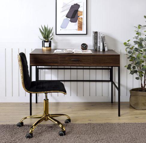 ACME - Verster - Desk - Oak & Black Finish - 5th Avenue Furniture