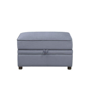 ACME - Bois II - Ottoman - Gray Velvet - 5th Avenue Furniture