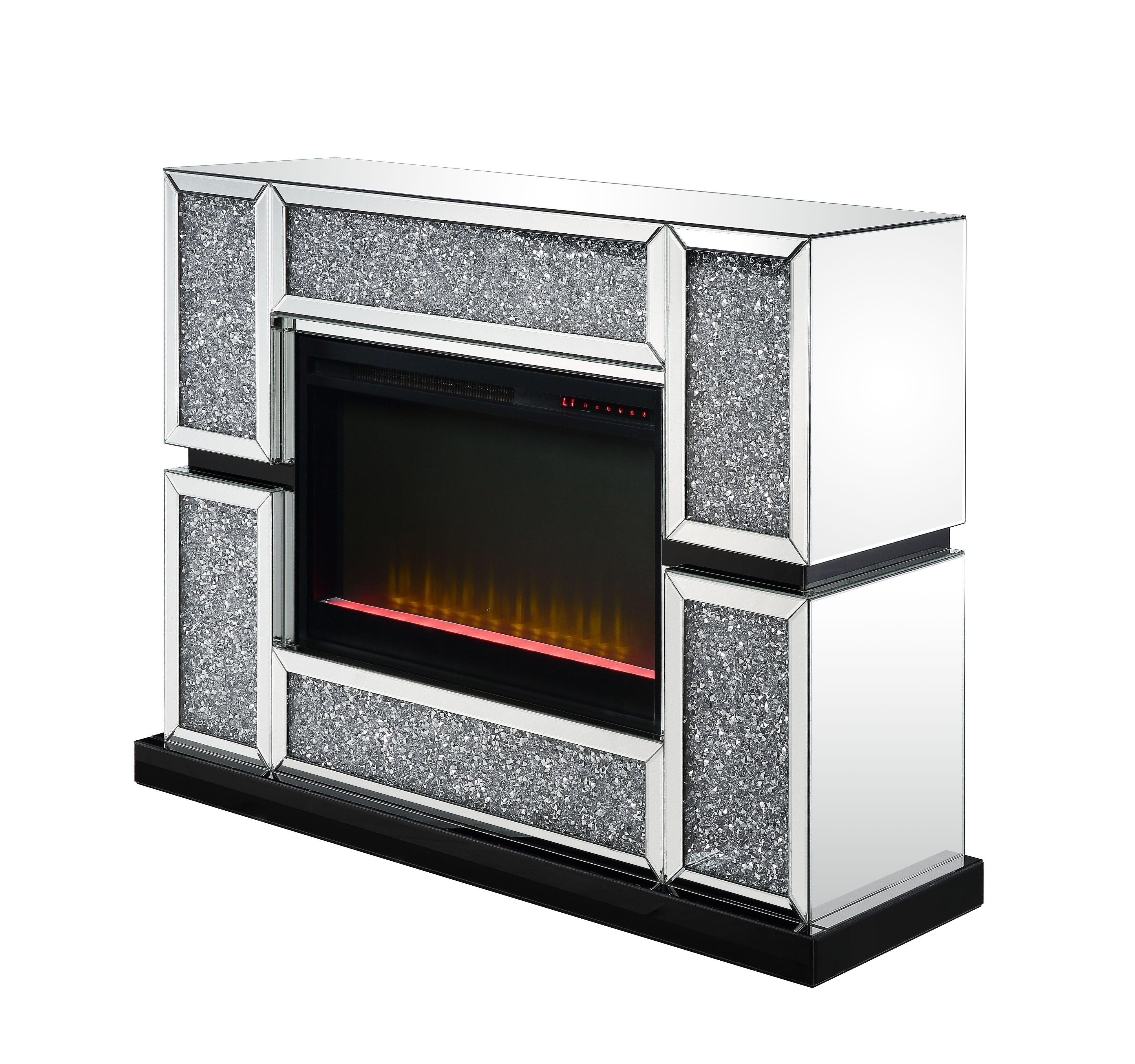 ACME - Noralie - Fireplace - Pearl Silver - 36" - 5th Avenue Furniture