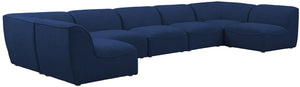 Meridian Furniture - Miramar - Modular Sectional 7 Piece - Navy - 5th Avenue Furniture