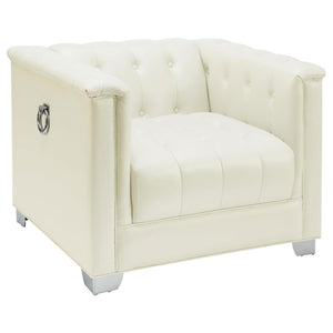 CoasterElevations - Chaviano - Tufted Upholstered Chair - Pearl White - 5th Avenue Furniture