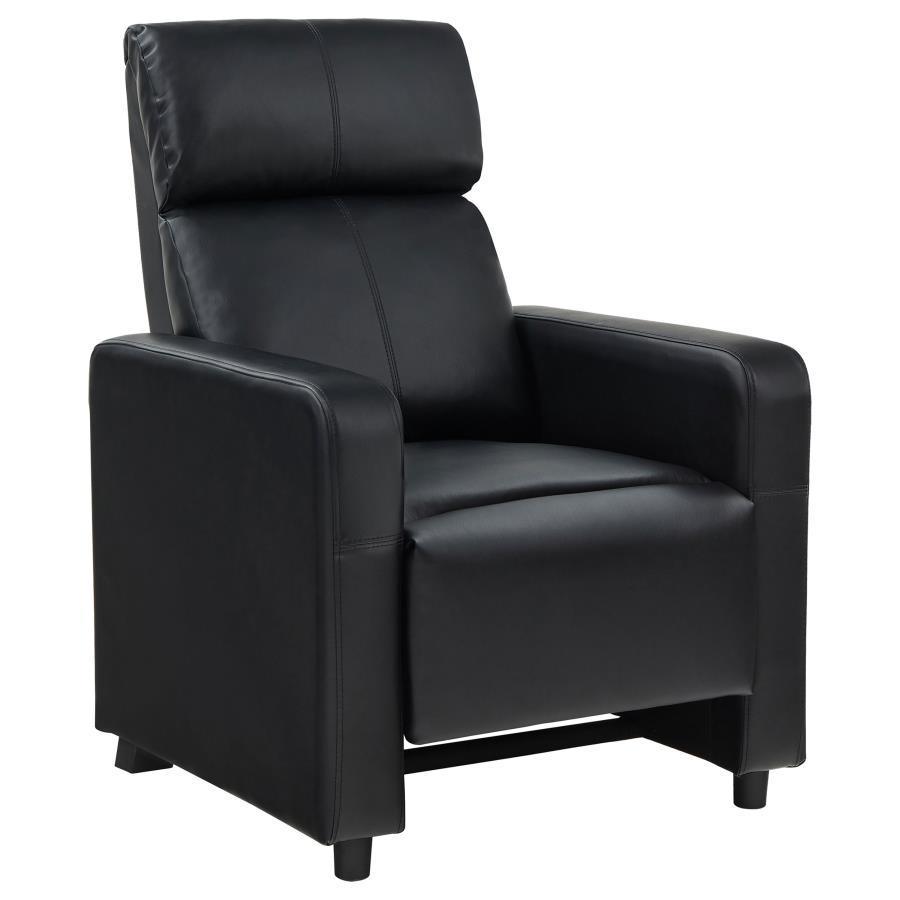 CoasterEveryday - Toohey - Home Theater Push Back Recliner - Black - 5th Avenue Furniture