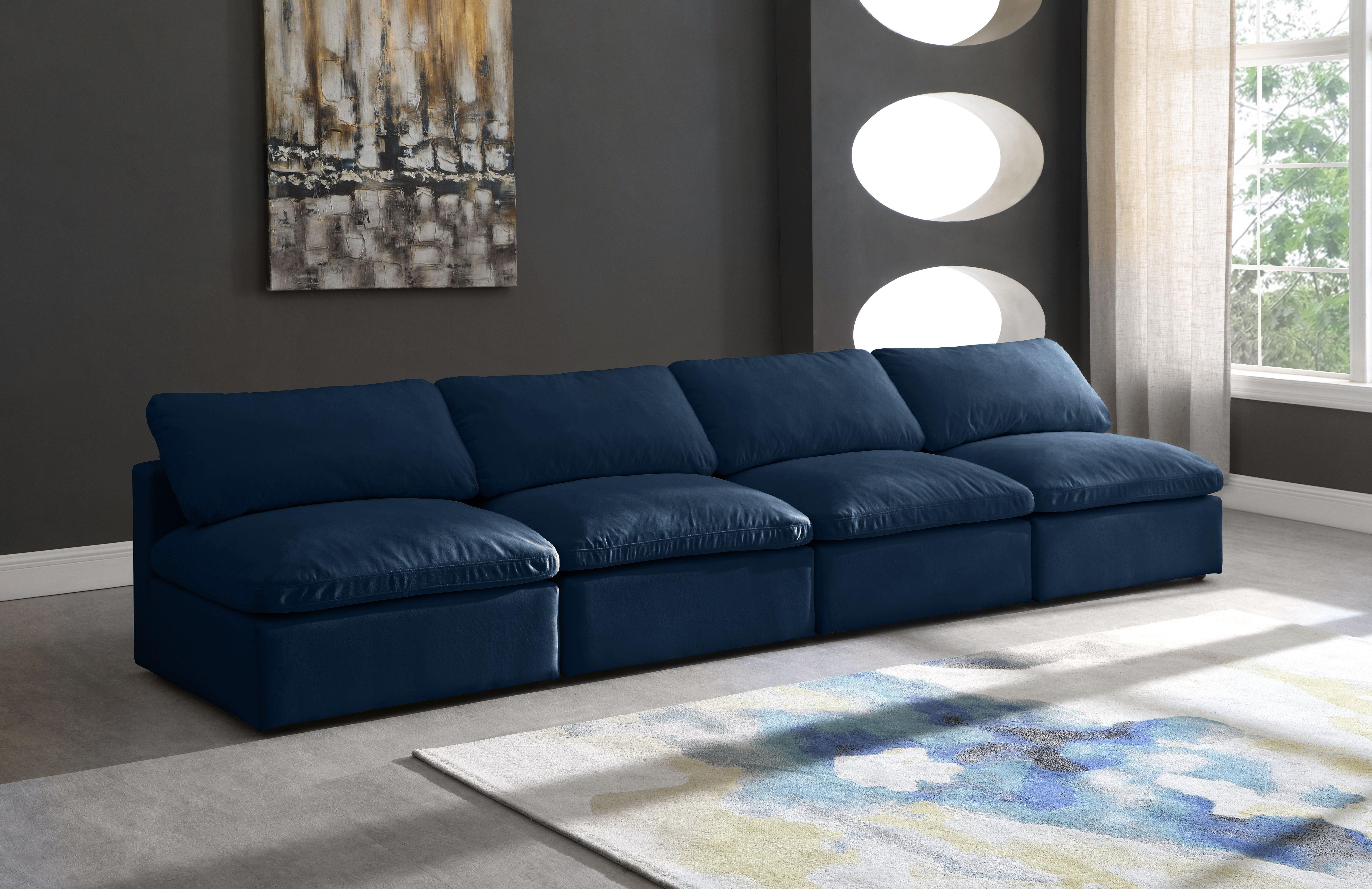 Meridian Furniture - Plush - Modular Armless 4 Seat Sofa - 5th Avenue Furniture