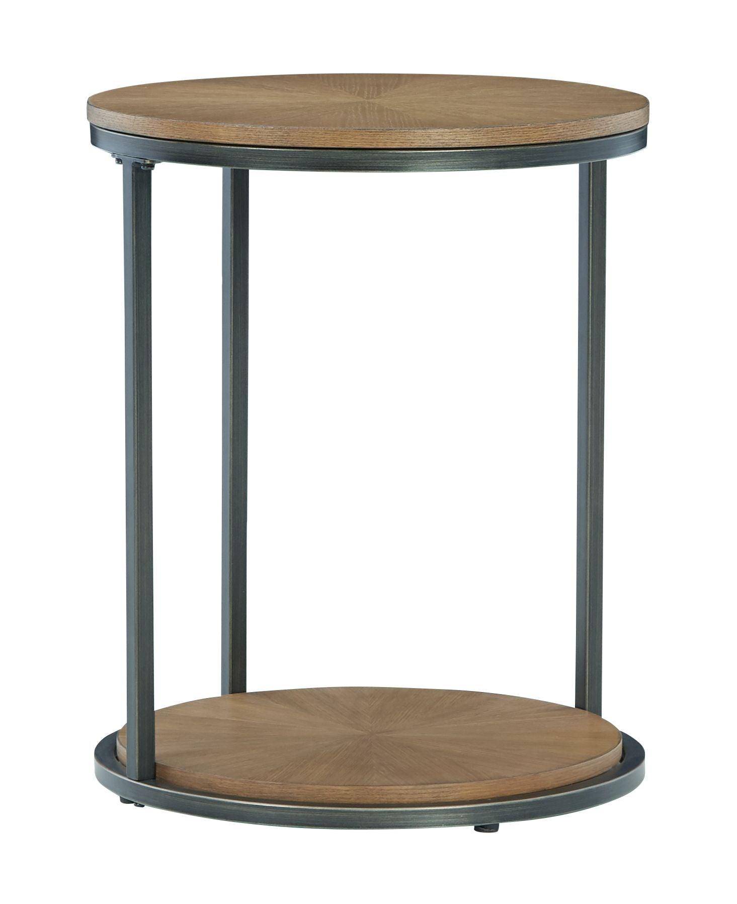 Signature Design by Ashley® - Fridley - Brown / Black - Round End Table - 5th Avenue Furniture