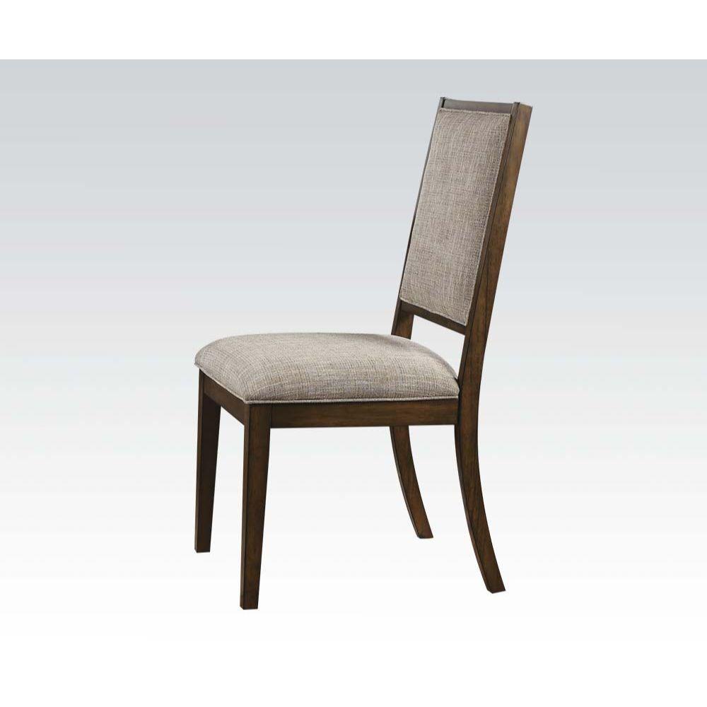 ACME - Aurodoti - Side Chair (Set of 2) - Fabric & Oak - 5th Avenue Furniture