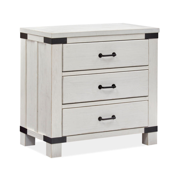 Magnussen Furniture - Harper Springs - Bachelor Chest With Metal Decoration - Silo White - 5th Avenue Furniture