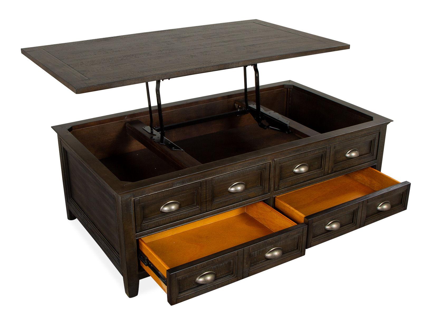 Magnussen Furniture - Westley Falls - Lift Top Storage Cocktail Table With Casters - Graphite - 5th Avenue Furniture
