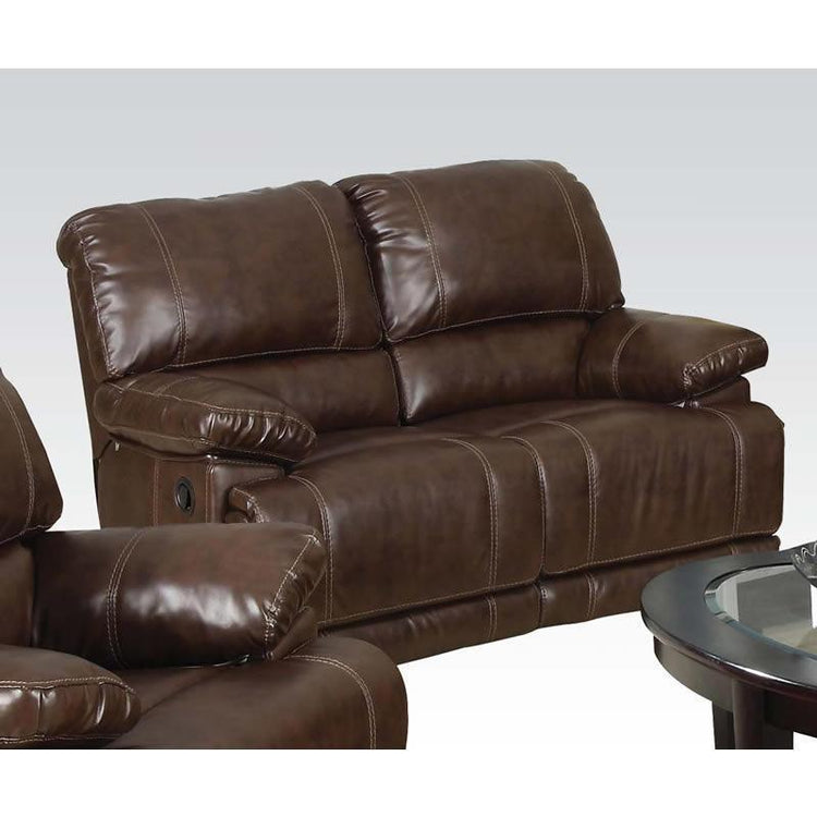 ACME - Daishiro - Loveseat - Chestnut Bonded Leather Match - 5th Avenue Furniture