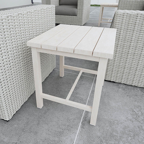 Steve Silver Furniture - Blakely - Outdoor Aluminum End Table - White - 5th Avenue Furniture
