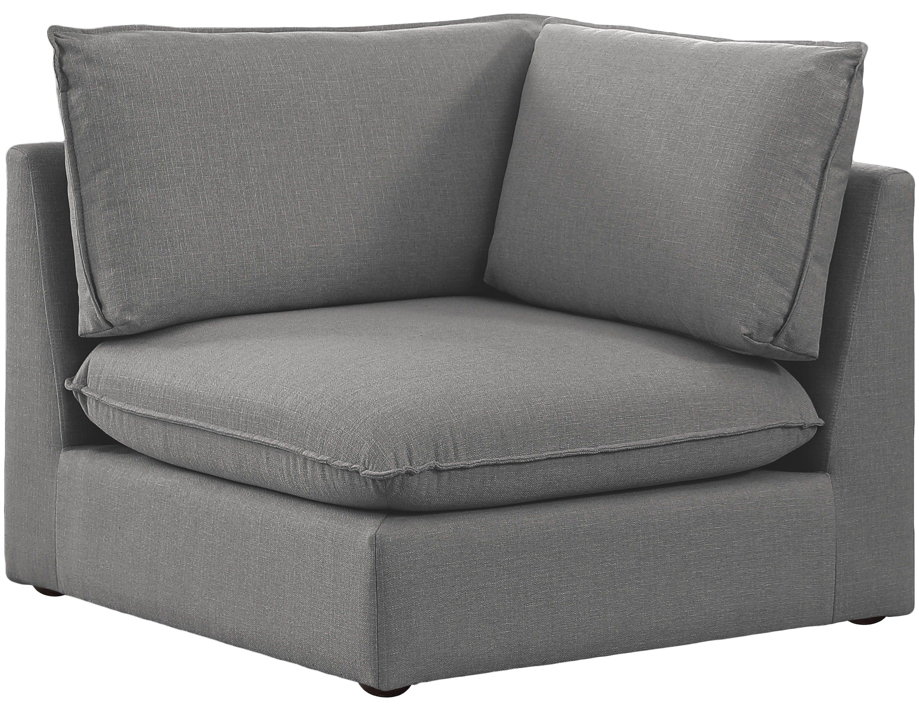 Meridian Furniture - Mackenzie - Corner Chair - Gray - 5th Avenue Furniture
