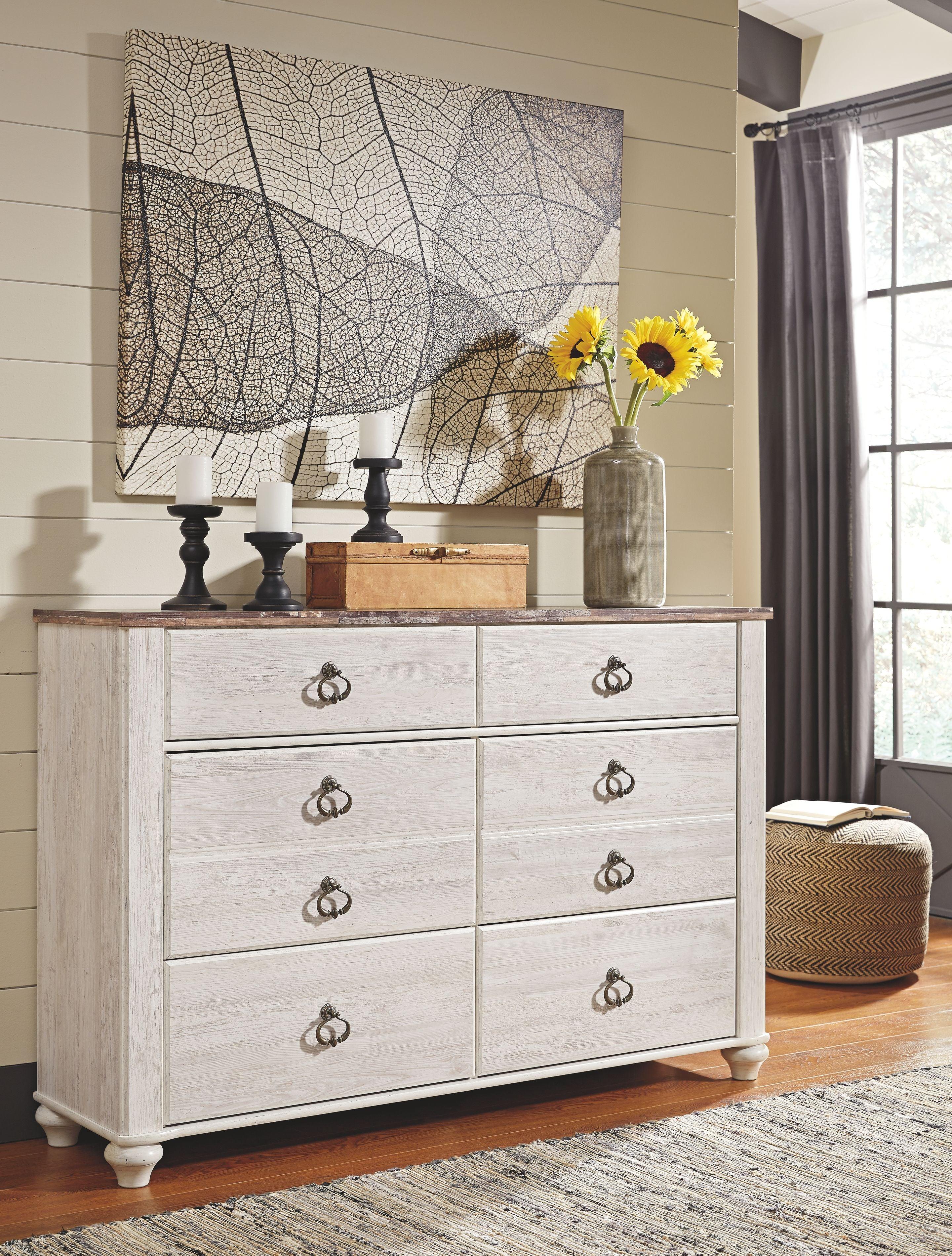 Ashley Furniture - Willowton - Dresser, Mirror - 5th Avenue Furniture