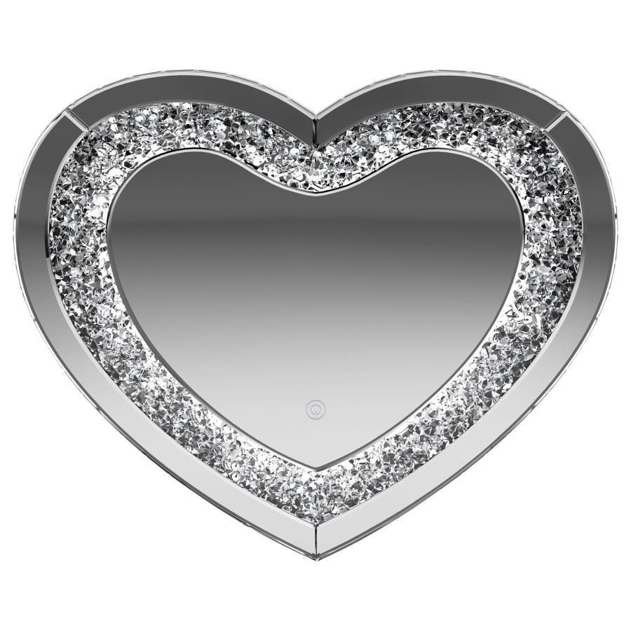 CoasterEssence - Aiko - Heart Shape Wall Mirror - Silver - 5th Avenue Furniture