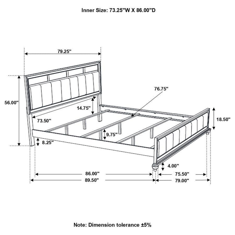 CoasterEveryday - Barzini - Upholstered Panel Bed - 5th Avenue Furniture