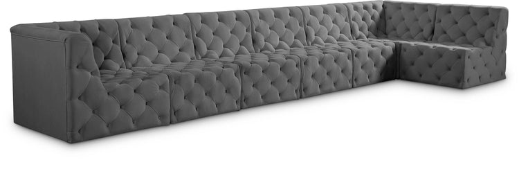 Meridian Furniture - Tuft - Modular Sectional 7 Piece - Gray - 5th Avenue Furniture