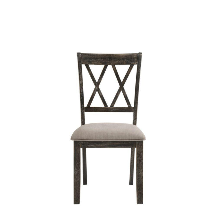 ACME - Claudia II - Side Chair (Set of 2) - Fabric & Weathered Gray - 5th Avenue Furniture