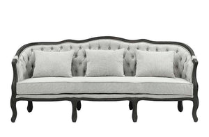 ACME - Samael - Sofa - Gray Linen & Dark Brown Finish - 5th Avenue Furniture