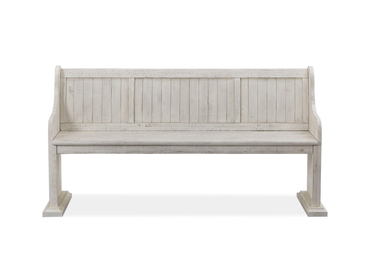 Magnussen Furniture - Bronwyn - Bench With Back - Alabaster - 5th Avenue Furniture