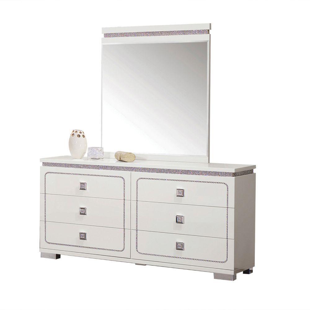 ACME - Valentina - Mirror - White High Gloss - 5th Avenue Furniture