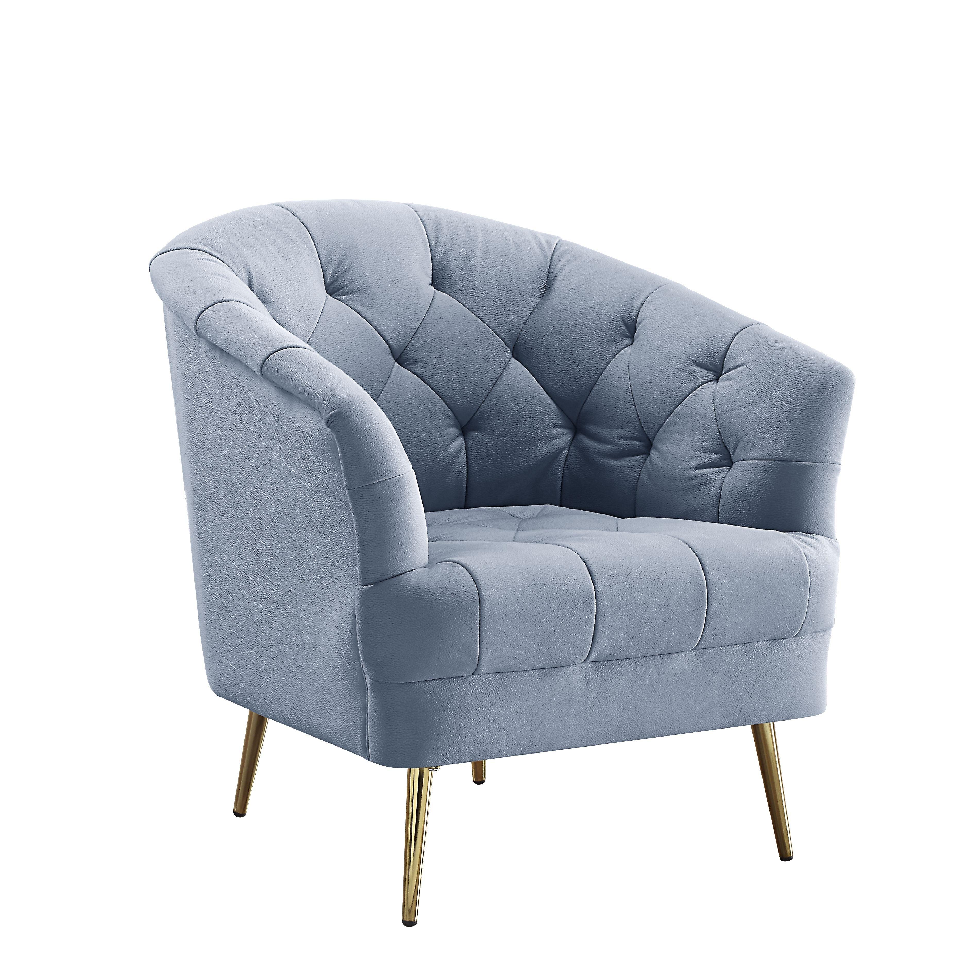 ACME - Bayram - Chair - Light Gray Velvet - 5th Avenue Furniture