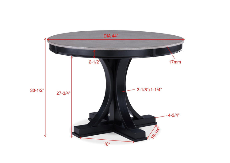 Crown Mark - Harriet - Round Dining Table - Charcoal & Gray - 5th Avenue Furniture