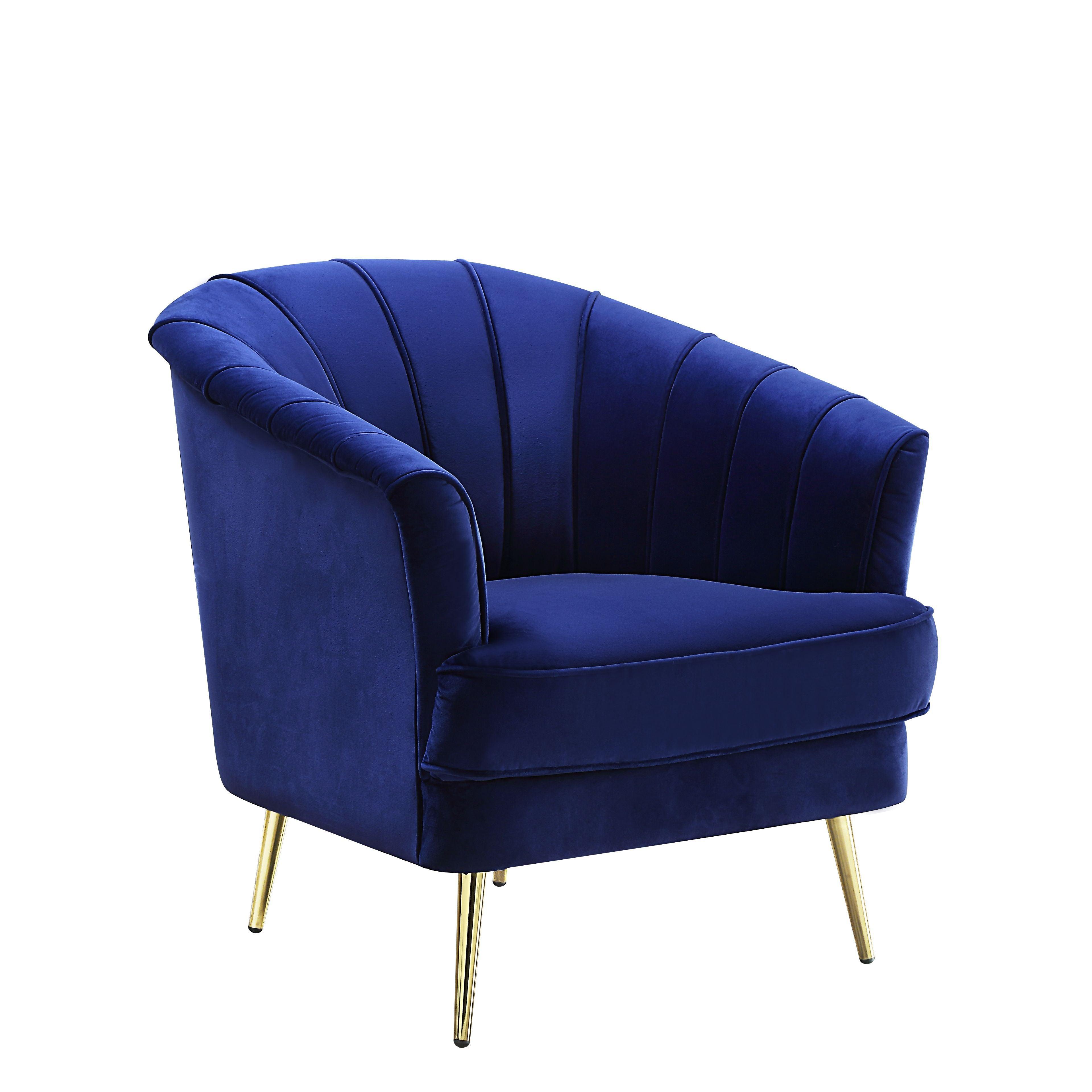 ACME - Eivor - Chair - Blue Velvet - 5th Avenue Furniture