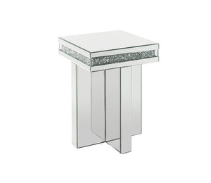 ACME - Noralie - End Table - Mirrored & Faux Diamonds - Wood - 24" - 5th Avenue Furniture