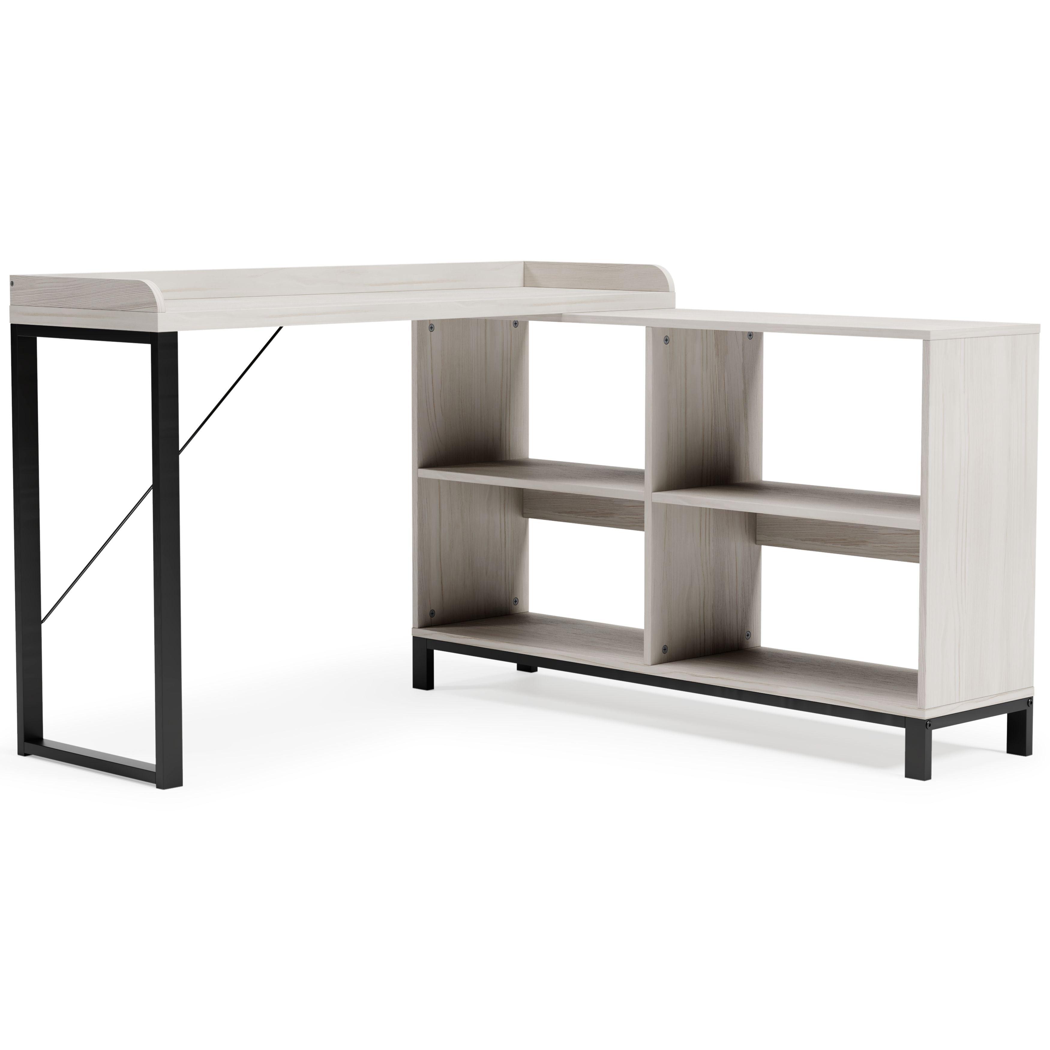 Signature Design by Ashley® - Bayflynn - White / Black - L-desk - 5th Avenue Furniture