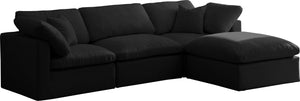 Meridian Furniture - Plush - Velvet Standard Comfort Modular Sectional - Black - 5th Avenue Furniture