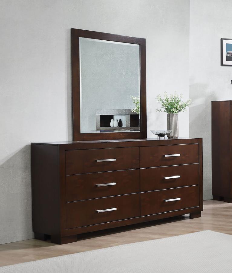 CoasterEssence - Jessica - 6-Drawer Dresser With Mirror - 5th Avenue Furniture