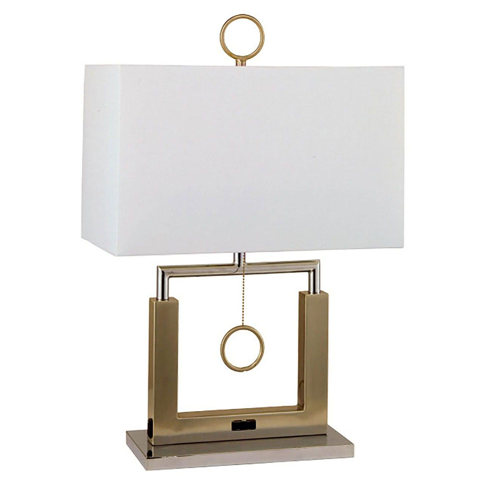 Furniture of America - Jessica - Steel Table Lamp - Brushed Steel - 5th Avenue Furniture