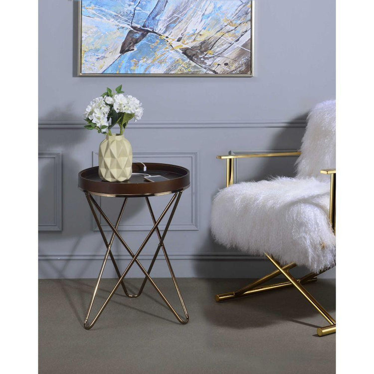 ACME - Crary - Accent Table - Champagne - 5th Avenue Furniture