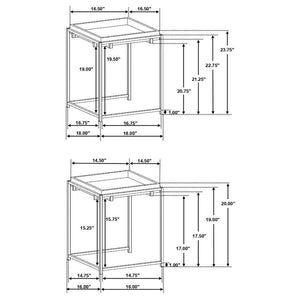 Coaster Fine Furniture - Bolden - 2 Piece Square Nesting Table With Recessed Top - Gold - 5th Avenue Furniture