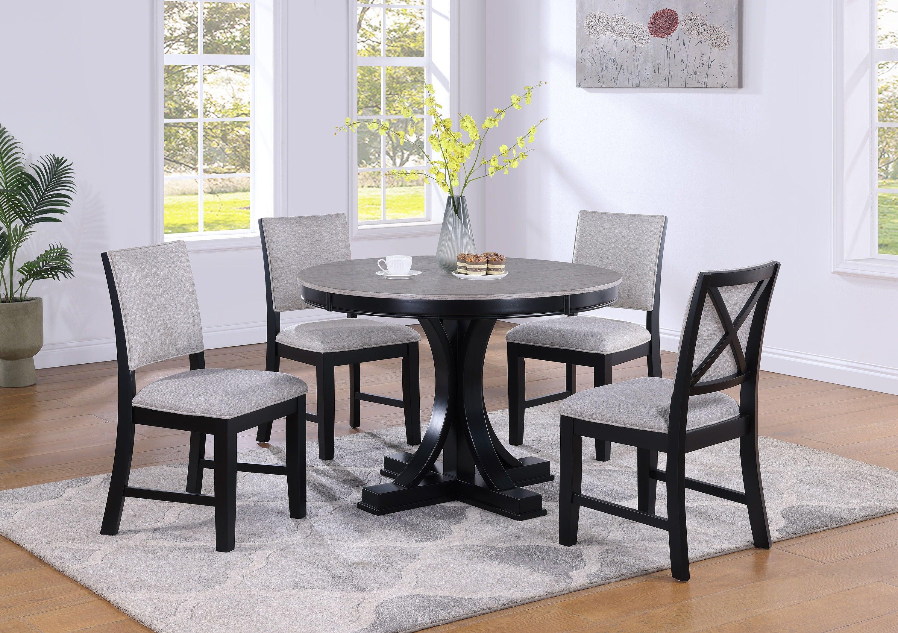 Crown Mark - Harriet - Round Dining Table - Charcoal & Gray - 5th Avenue Furniture