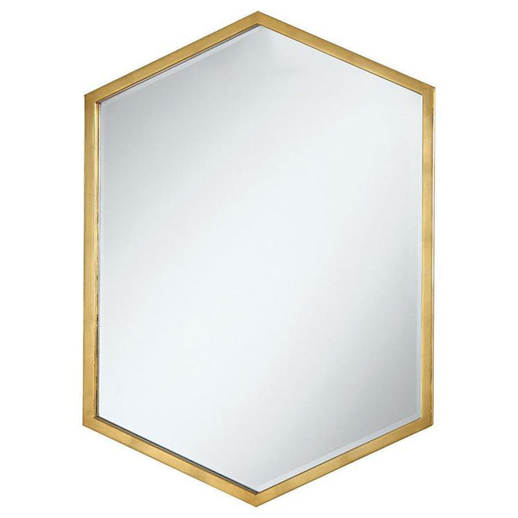 CoasterEveryday - Bledel - Hexagon Shaped Wall Mirror - Gold - 5th Avenue Furniture