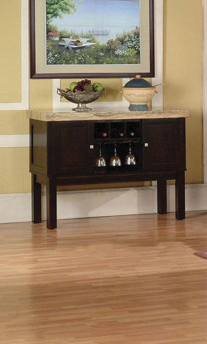 ACME - Fraser - Server - Faux Marble & Espresso - 5th Avenue Furniture