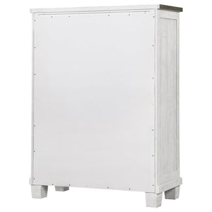 Coaster Fine Furniture - Lilith - 5-Drawer Chest Distressed - Distressed Gray And White - 5th Avenue Furniture