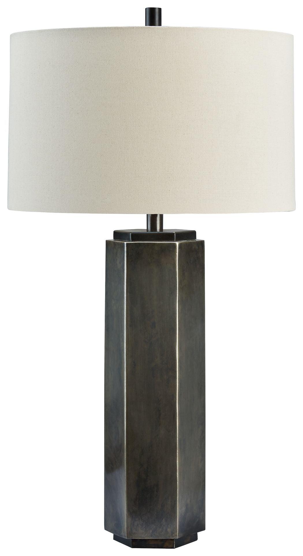 Ashley Furniture - Dirkton - Antique Pewter Finish - Metal Table Lamp - 5th Avenue Furniture