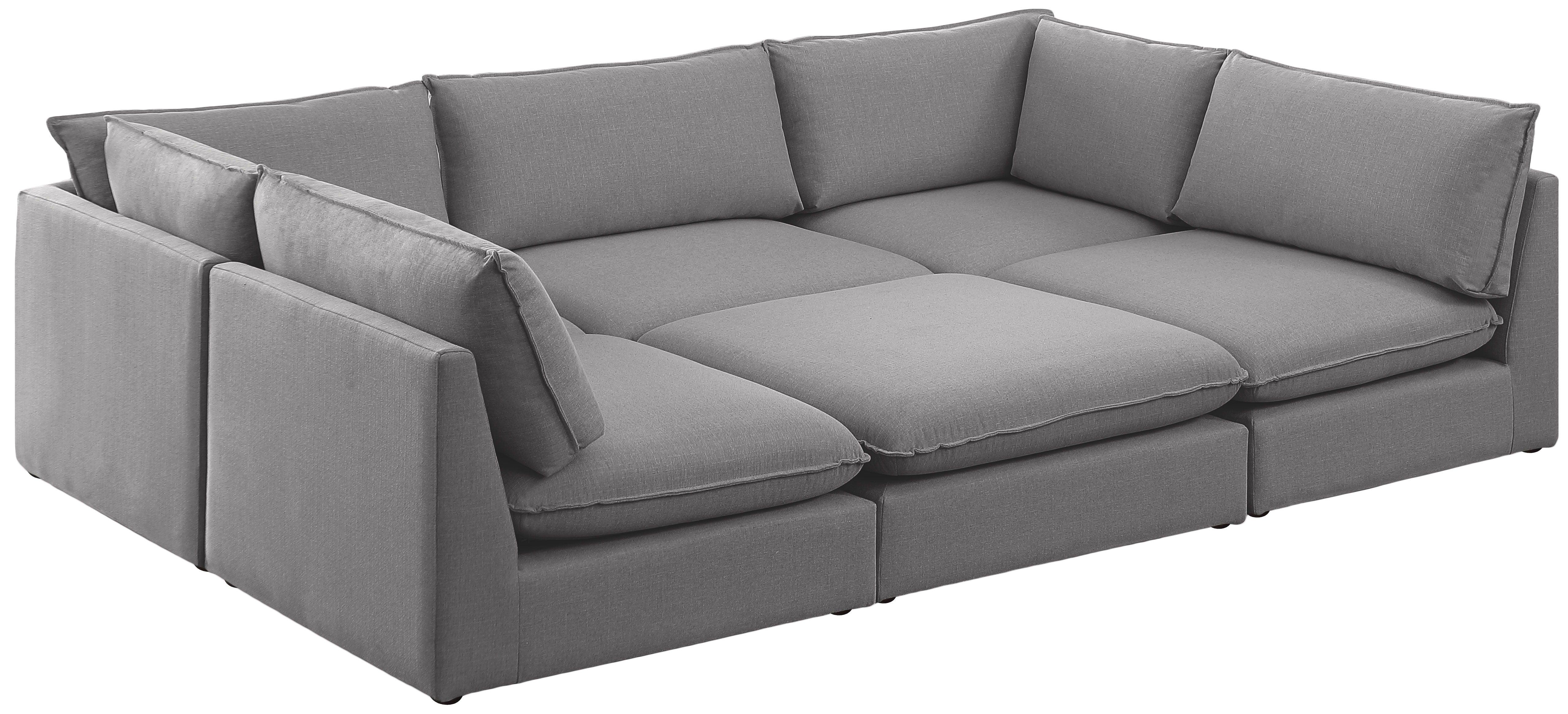 Meridian Furniture - Mackenzie - Modular Sectional 6 Piece - Gray - 5th Avenue Furniture