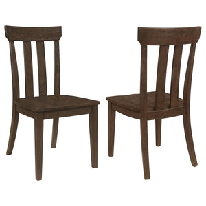 Coaster Fine Furniture - Reynolds - Slat Back Dining Side Chair - Brown Oak (Set of 2) - 5th Avenue Furniture